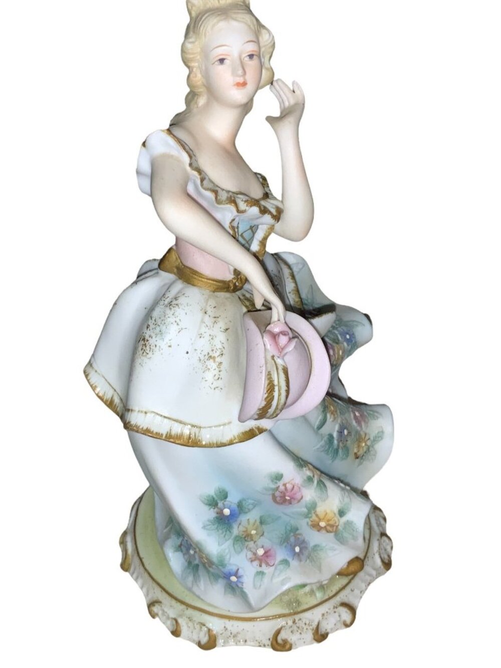 Lefton Porcelain Dancing Victorian Lady Figurine KW2077B Vintage - Picture 4 of 8